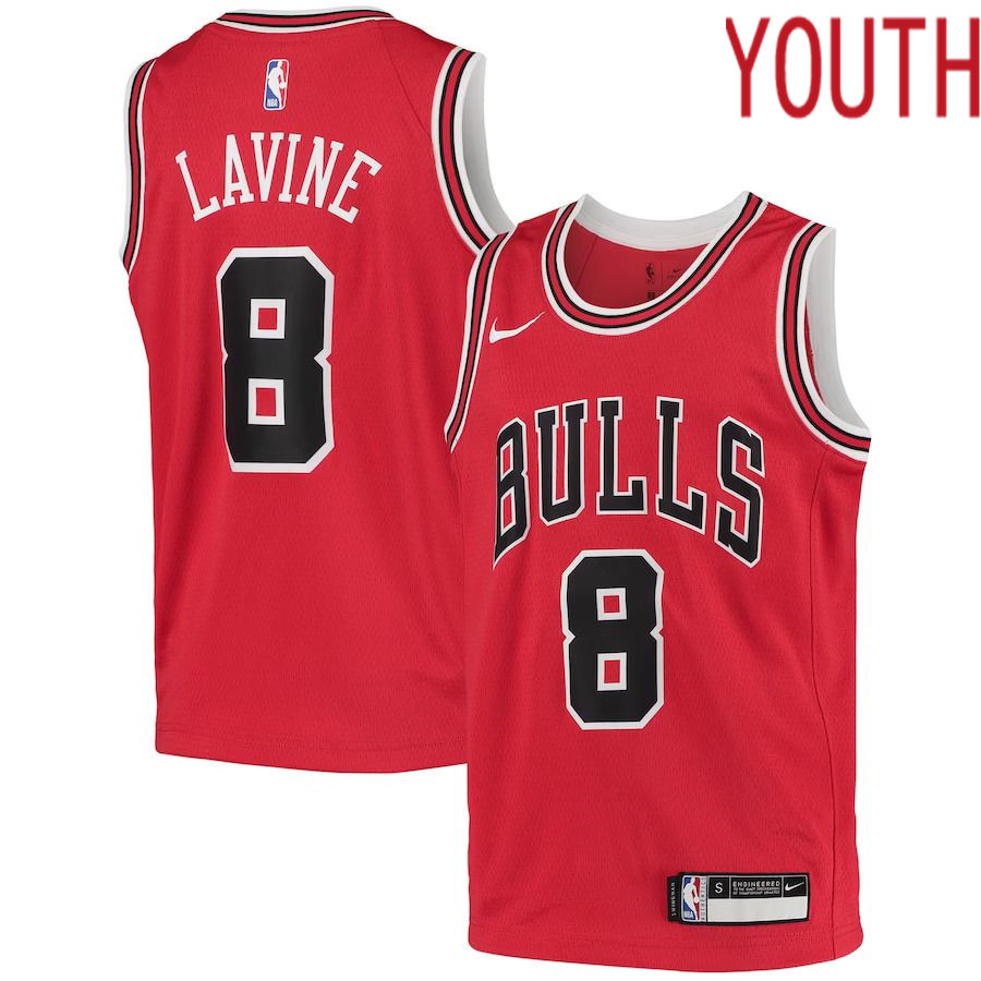 Youth Chicago Bulls #8 Zach LaVine Nike Red Swingman NBA Jersey->youth nba jersey->Youth Jersey